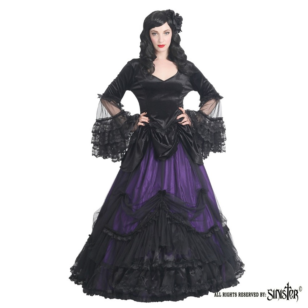 Sinister - 504 Lange rok - Zwart/Paars